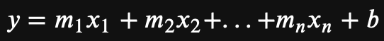 Formula for multiple linear regression